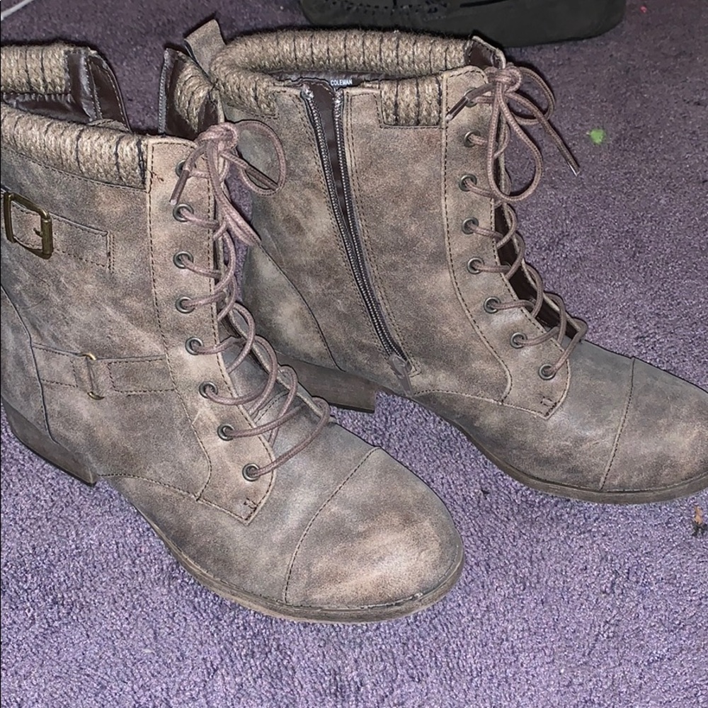 Greyson brown small combat booties